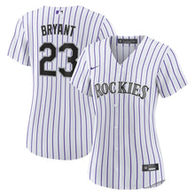 Load image into Gallery viewer, MLB Women's Colorado Rockies Kris Bryant Nike White/Purple Replica Player Jersey