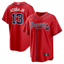 Load image into Gallery viewer, MLB Men's Atlanta Braves Ronald Acuna Jr. Nike Gray Road Replica Player Name Jersey