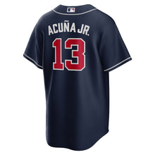 Load image into Gallery viewer, MLB Men's Atlanta Braves Ronald Acuna Jr. Nike Gray Road Replica Player Name Jersey