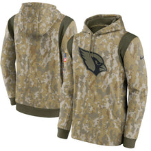 Load image into Gallery viewer, Men's Arizona Cardinals Nike Camo 2021 Salute To Service Therma Performance Pullover Hoodie
