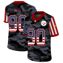 Load image into Gallery viewer, Men's Pittsburgh Steelers T.J. Watt Black Camo USA Flag Limited Jersey