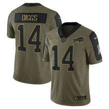 Load image into Gallery viewer, Men's Buffalo Bills Stefon Diggs Nike Olive 2021 Salute To Service Limited Player Jersey