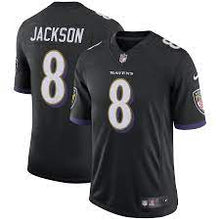 Load image into Gallery viewer, Men's Baltimore Ravens Lamar Jackson Nike Black Speed Machine Limited Jersey