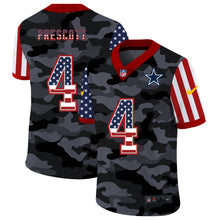 Load image into Gallery viewer, Men's Dallas Cowboys Dak Prescott Black Camo USA Flag Limited Jersey