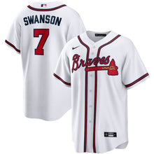 Load image into Gallery viewer, Men's Atlanta Braves Dansby Swanson Nike White Home Replica Player Name Jersey