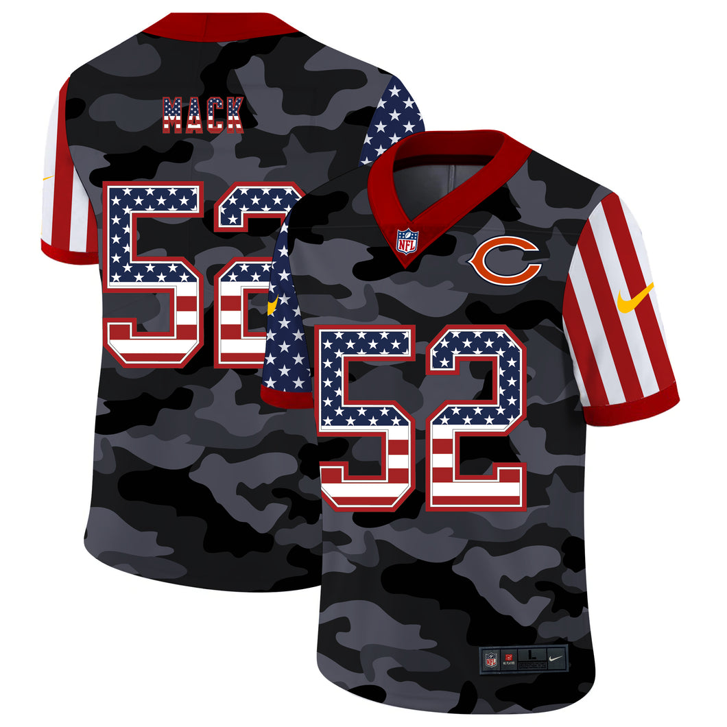 Men's Chicago Bears Khalil Mack Black Camo USA Flag Limited Jersey