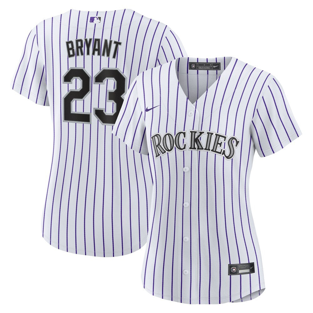 MLB Women's Colorado Rockies Kris Bryant Nike White/Purple Replica Player Jersey