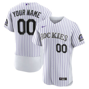 MLB Men's Colorado Rockies Nike White Home Authentic Custom Jersey