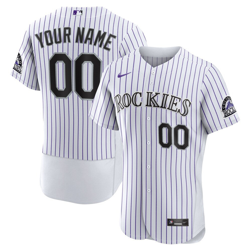 MLB Men's Colorado Rockies Nike White Home Authentic Custom Jersey