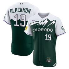 Load image into Gallery viewer, MLB Men&#39;s Colorado Rockies Charlie Blackmon Nike Green 2022 City Connect Authentic Player Jersery