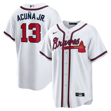 Load image into Gallery viewer, MLB Men&#39;s Atlanta Braves Ronald Acuna Jr. Nike Gray Road Replica Player Name Jersey