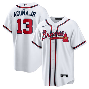MLB Men's Atlanta Braves Ronald Acuna Jr. Nike Gray Road Replica Player Name Jersey