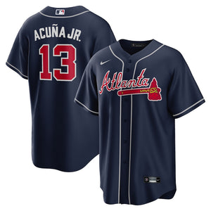 MLB Men's Atlanta Braves Ronald Acuna Jr. Nike Gray Road Replica Player Name Jersey