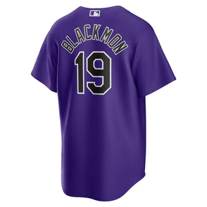 MLB Men's Colorado Rockies Charlie Blackmon Nike Purple Alternate Replica Player Name Jersey
