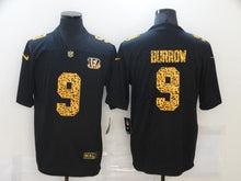 Load image into Gallery viewer, Men&#39;s Cincinnati Bengals Joe Burrow Nike Black Leopard Print Vapor Limited Jersey