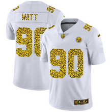 Load image into Gallery viewer, Men&#39;s San Pittsburgh Steelers T.J. Watt Nike Flocked Leopard Print Vapor Limited Jersey