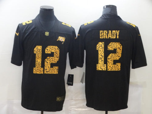 Men's Tampa Bay Buccaneers Tom Brady Nike Black Leopard Print Vapor Limited Jersey