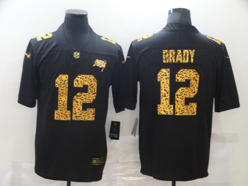 Men's Tampa Bay Buccaneers Tom Brady Nike Black Leopard Print Vapor Limited Jersey