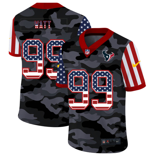Men's Arizona Cardinals J.J. Watt Black Camo USA Flag Limited Jersey