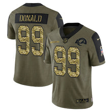 Load image into Gallery viewer, Men&#39;s Los Angeles Rams Aaron Donald Camo 2021 Salute To Service Limited Player Jersey