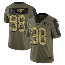 Load image into Gallery viewer, Men&#39;s Las Vegas Raiders Maxx Crosby Camo 2021 Salute To Service Limited Player Jersey
