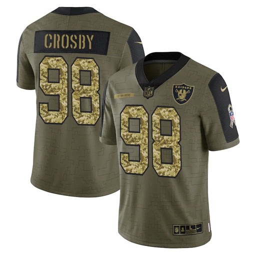 Men's Las Vegas Raiders Maxx Crosby Camo 2021 Salute To Service Limited Player Jersey