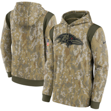 Load image into Gallery viewer, Men&#39;s Baltimore Ravens Nike Camo 2021 Salute To Service Performance Pullover Hoodie