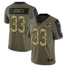 Load image into Gallery viewer, Men&#39;s Green Bay Packers Aaron Jones Nike Camo 2021 Salute To Service Limited Player Jersey