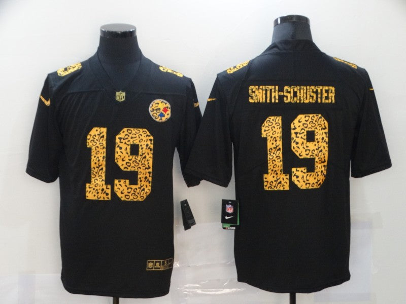 Pittsburgh Steelers JuJu Smith-Schuster Nike Black Leopard Print Vapor Limited Jersey