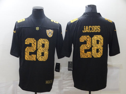 Men's Las Vegas Raiders Josh Jacobs Nike Black Leopard Print Vapor Limited Jersey