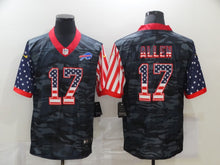 Load image into Gallery viewer, Men&#39;s Buffalo Bills Josh Allen Black Camo USA Flag Limited Jersey