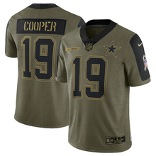 Load image into Gallery viewer, Men&#39;s Dallas Cowboys Amari Cooper Nike Olive 2021 Salute To Service Limited Player Jersey