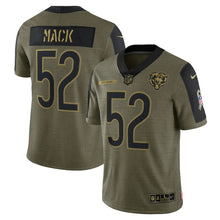 Load image into Gallery viewer, Men&#39;s Chicago Bears Khalil Mack Nike Olive 2021 Salute To Service Limited Player Jersey