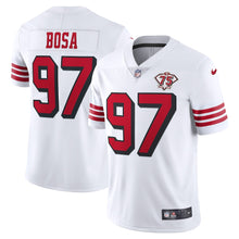 Load image into Gallery viewer, Men&#39;s San Francisco 49ers Nick Bosa Nike Scarlet 75th Anniversary Vapor Limited Jersey
