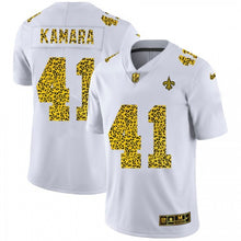 Load image into Gallery viewer, Men&#39;s New Orleans Saints Alvin Kamara Nike Flocked Leopard Print Vapor Limited Jersey