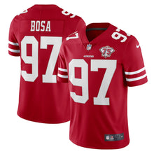 Load image into Gallery viewer, Men&#39;s San Francisco 49ers Nick Bosa Nike Scarlet 75th Anniversary Vapor Limited Jersey