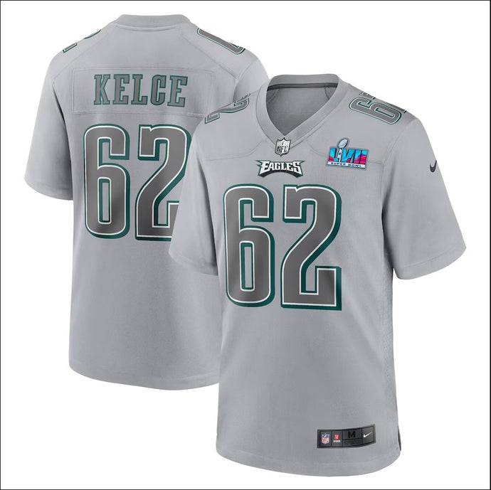 Jason Kelce Philadelphia Eagles Nike Super Bowl LVII Patch Atmosphere Fashion Game Jersey - Gray