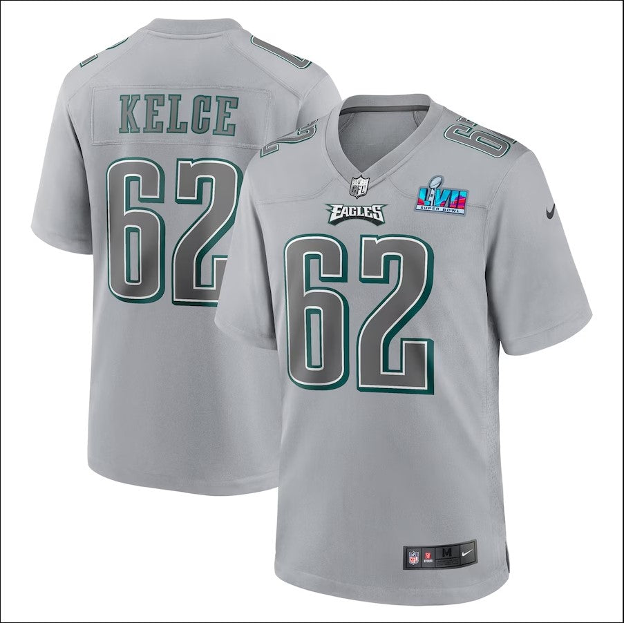 Jason Kelce Philadelphia Eagles Nike Super Bowl LVII Patch Atmosphere Fashion Game Jersey - Gray