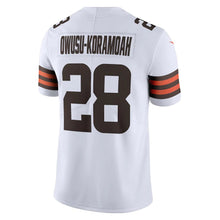 Load image into Gallery viewer, Men&#39;s Cleveland Browns Jeremiah Owusu-Koramoah Nike White Vapor Limited Jersey