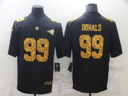 Men's Los Angeles Rams Aaron Donald Nike Black Leopard Print Vapor Limited Jersey