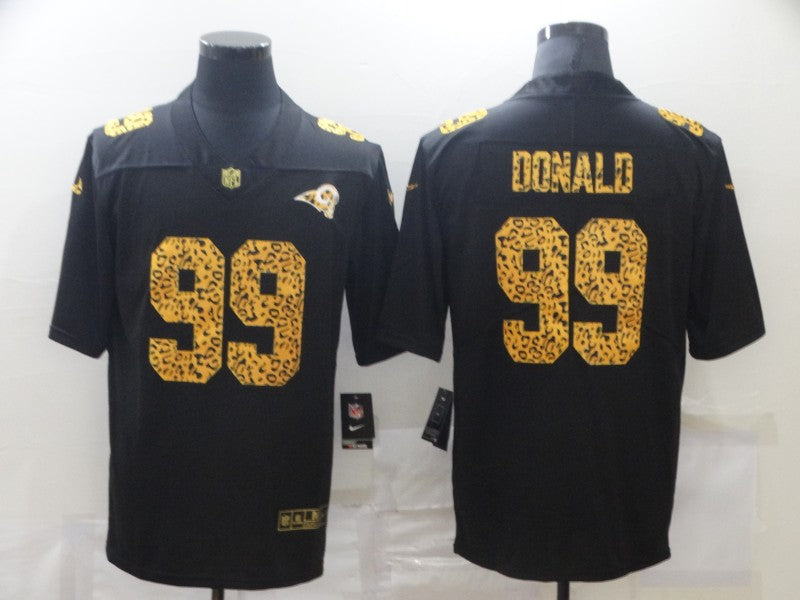 Men's Los Angeles Rams Aaron Donald Nike Black Leopard Print Vapor Limited Jersey