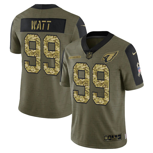 Men's Arizona Cardinals J.J. Watt Camo 2021 Salute To Service Limited Player Jersey