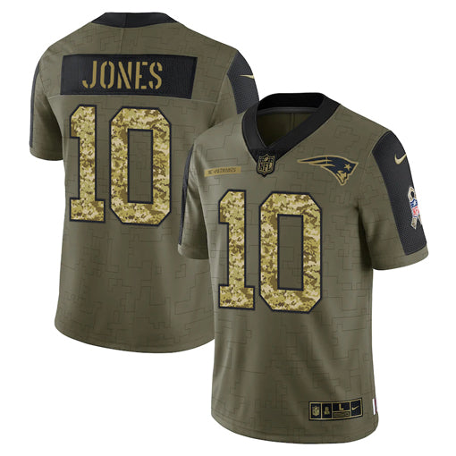 Men's New England Patriots Mac Jones Nike Camo 2021 Salute To Service Limited Player Jersey