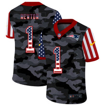 Load image into Gallery viewer, Men&#39;s New England Patriots Cam Newton Black Camo USA Flag Limited Jersey