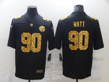 Load image into Gallery viewer, Men&#39;s Pittsburgh Steelers T.J. Watt Nike Black Leopard Print Vapor Limited Jersey