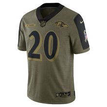 Load image into Gallery viewer, Men&#39;s Baltimore Ravens Ed Reed Nike Olive 2021 Salute To Service Retired Player Limited Jersey