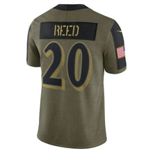 Load image into Gallery viewer, Men&#39;s Baltimore Ravens Ed Reed Nike Olive 2021 Salute To Service Retired Player Limited Jersey