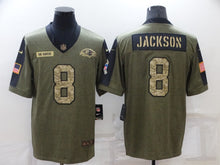 Load image into Gallery viewer, Men&#39;s Baltimore Ravens Lamar Jackson Camo 2021 Salute To Service Limited Player Jersey