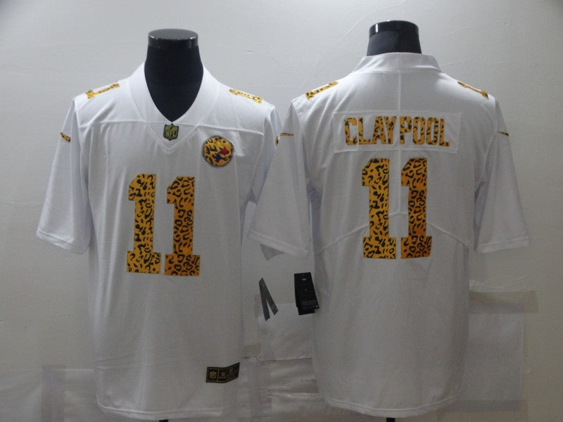 Pittsburgh Steelers Chase Claypool Nike Flocked Leopard Print Vapor Limited Jersey