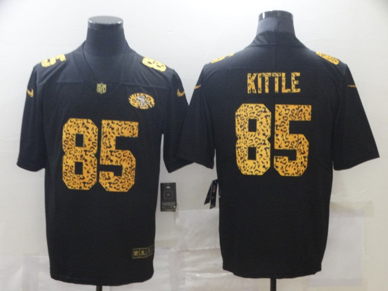 Men's San Francisco 49ers George Kittle Nike Black Leopard Print Jersey